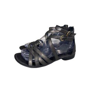 Born Jassie Gladiator Sandals Size 7 Open Toe Buckle Strappy Metallic Leather